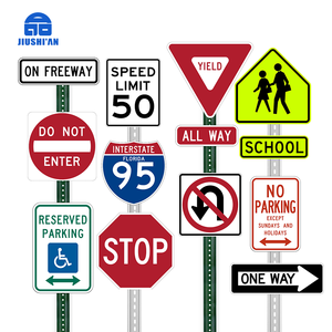 Panneaux de signalisation routière durables en alliage d'aluminium, norme américaine - Panneaux de recul/Stationnement pour personnes à mobilité réduite/Panneaux de circulation unidirectionnelle haute visibilité pour extérieur, Panneaux de sécurité routière - Product Image 1