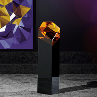 Nouvelle Arrivée Printemps 2026 : Trophée en Cristal de Haute Qualité, Design Inédit, Couleur Noir et Or, Sérigraphie, Médaille et Plaque – Vente Flash