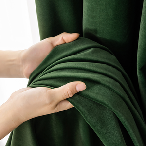 Innermor 100% Polyester Style nordique Double couche isolation thermique <span class=keywords><strong>rideaux</strong></span> en velours doux occultants pour salon couleur noire - Product Image 5