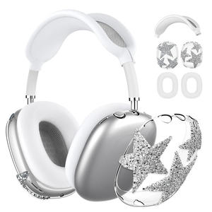 Funda Protectora Brillante con Pedrería para <span class=keywords><strong>Airpods</strong></span> Max, Protector <span class=keywords><strong>de</strong></span> Auriculares <span class=keywords><strong>de</strong></span> TPU, Funda para Almohadillas y <span class=keywords><strong>Diadema</strong></span>, 3 en 1 - Product Image 1