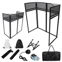 Nouvelle cabine DJ mobile chinoise avec matériaux en tissu métallique, bars éclairés pour discothèques, console de mixage LED, table pliable pour table de mixage