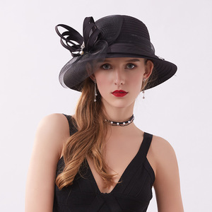 قبعة نسائية صيفية مزينة بالزهور, قبعة نسائية صيفية مصنوعة من أحجار الشمس والأورجانزا هاتتشيرتش وكنتاكي ديربي فاسيناتور مناسبة للزفاف أو حفلات الزفاف - Product Image 2