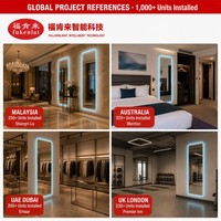 Miroir pleine longueur rectangulaire Fullkenlight à LED avec cadre en aluminium et support anti-basculement, miroir sur pied pour essayage de vêtements