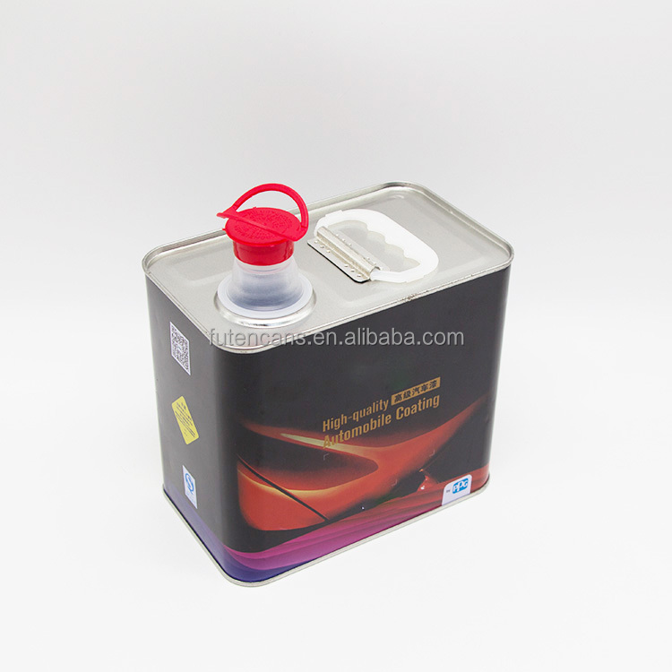 Customized 4L printed tin can square tin motor oil container for engine oil packaging