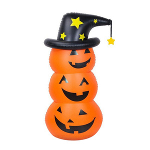Halloween Inflatable Pumpkin Stack With <b>Witch</b> Hat Outdoor Yard Decoration PVC Material Party Prop For Halloween <b>Decor</b> - Product Image 3