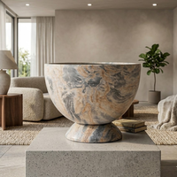 Pots de fleurs ronds en fibre de verre, qualité supérieure, pots de jardin durables, légers, écologiques, peinture résistante aux UV, toutes saisons