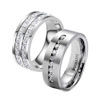 Ensemble de bagues en diamant, acier inoxydable neutre, perle tendance, mariage, fiançailles, anniversaire, célébration