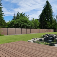 Puertas DE SEGURIDAD impermeable privado WPC paneles compuestos de plástico de madera al aire libre jardín patio valla Panel