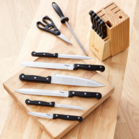 Ensemble de couteaux de chef AMZ de haute qualité avec couteau à steak dentelé, manche en ABS, matériau métallique