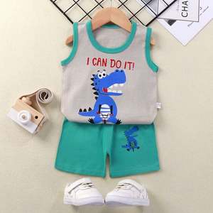 Ensemble de vêtements pour enfants, veste et short en coton d'été, nouveau modèle pour garçons et filles, version coréenne, vêtements pour bébés, vente en gros de vêtements pour enfants - Product Image 2