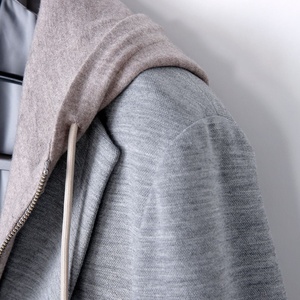 Nuovo blazer Casual sportivo da uomo con cappello tessuto misto elastico in lana per un completo Casual in Spandex comodo ed elastico - Product Image 2