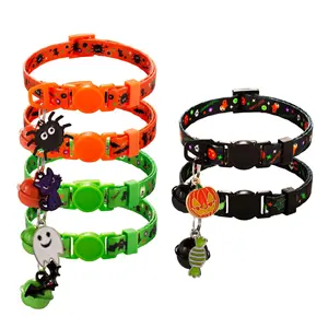 Holiday Accessories Cute Costumes Decorations Pumpkin Ghost Pet Dog Cat Halloween Bows Collar
