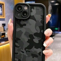 Coque de téléphone portable antichoc en TPU avec motif imprimé noir et gris style échelle pour iPhone 11 12 13 14 15 16 17 18 Pro Max