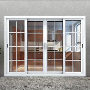 Puerta Corredera <span class=keywords><strong>de</strong></span> <span class=keywords><strong>Aluminio</strong></span> para Interiores <span class=keywords><strong>de</strong></span> Casa u Hotel, Diseño Moderno <span class=keywords><strong>de</strong></span> Puerta Francesa <span class=keywords><strong>de</strong></span> Vidrio Corredera - Product Image 1