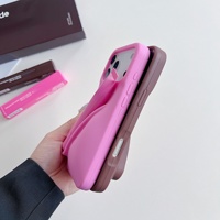 Coque de téléphone en silicone IDEAL Factory avec rouge à lèvres intégré pour iPhone 11 12 13 14 15 16 17 Pro Max, antichoc, étui de maquillage