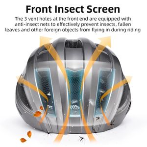 ROCKBROS Ledモーターサイクル認定MTB自転車アクセサリーヘルメット調整可能なヘルメット自転車自転車信号灯付き - Product Image 6