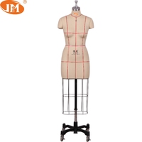 Mannequin de couture professionnel semi-élastique pour femme avec support en cage métallique pour la création de patrons, le drapage, la vérification des échantillons et l'usage en studio de confection.