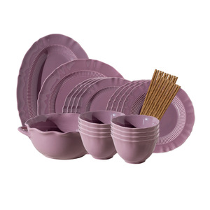 Service de vaisselle en céramique de style français, grande capacité, assiettes à dîner et à soupe, design élégant et luxe discret - Product Image 1