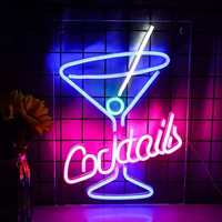 Enseigne néon LED personnalisée pour verre à cocktail, motif « Cheers » personnalisé, lumière décorative étanche pour bar à cocktails et boîte de nuit