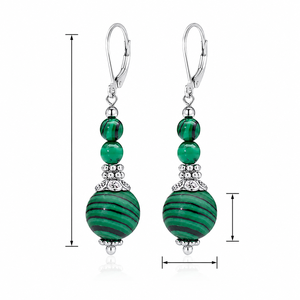 Orecchini Pendenti Vintage con Motivo Verde in Pietra, Stile Etnico per Donne - Product Image 5