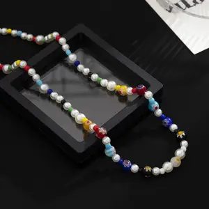 Collana di fascino Vintage alla moda gioielli per uomini donne Unisex squisito fatto a mano perle colorate perline con perline girocollo collana