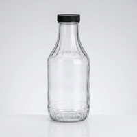 Bouteille en verre transparente de 16 oz pour sauce piquante Chili Woozy, forme personnalisée, pour sauces, condiments, vinaigrettes, sirops, usage culinaire