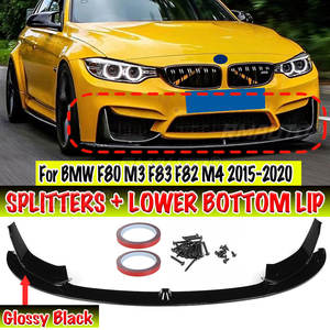 F80 <b>Car</b> Front Bumper Spoiler Lip <b>Diffuser</b> Body Kit + Side Splitter Aprons Guard Protector <b>for</b> BMW F80 M3 F83 F82 M4 2015-2020 - Product Image 1