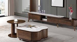 <span class=keywords><strong>Mesa</strong></span> de Centro Marrón para Sala de Estar, Muebles Modernos de Diseño de Lujo, <span class=keywords><strong>Mesa</strong></span> Portátil con Soporte para TV y Chimenea - Product Image 3