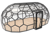 Dôme géodésique ovale hexagonal, maison-bulle extérieure pour observation du ciel étoilé, maison préfabriquée pour glamping, jardin ou véranda