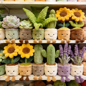Juguetes de Peluche de Alta Calidad Personalizados de 8 Pulgadas con Forma de Plantas en Maceta: Helecho, Girasol, Cactus, Lavanda para Decoración de Fiestas - Product Image 1