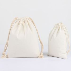 Pochette en coton naturel écologique avec cordon de serrage, emballage pour riz, sac à bijoux imprimé avec logo - Product Image 4