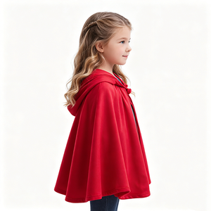 Capa con capucha <span class=keywords><strong>roja</strong></span> para niños, disfraz de <span class=keywords><strong>Caperucita</strong></span> <span class=keywords><strong>Roja</strong></span> para niñas, disfraz de cuento de hadas para Halloween - Product Image 2