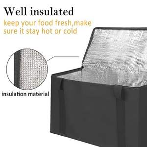 Sac isotherme de grande capacité pour la livraison de nourriture, de vin, de café, de déjeuner, pour les pique-niques, la pêche, design rigide structuré - Product Image 4