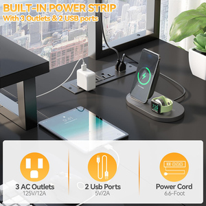 <span class=keywords><strong>Escritorio</strong></span> Gaming RGB en Forma de L, Grande, para Esquina, Mesa de Juego para Computadora, Fabricante de Escritorios Gaming Negros para PC <span class=keywords><strong>con</strong></span> Tomas de Corriente - Product Image 4