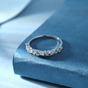 Anillo de Joyería Fina de Lujo para Boda, Clásico, con Diamante Natural de Corte Marquesa, Oro Blanco Sólido de 18K, Personalizado, Entrega Rápida Diaria - Product Image 4