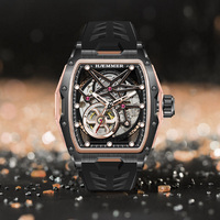 Haemmer 5032 Montre-bracelet automatique mécanique de luxe squelette étanche pour hommes Montres pour hommes tendance Business Sport Analog
