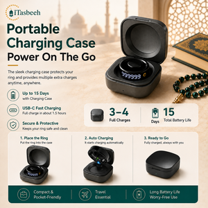 Bague de prière islamique intelligente professionnelle avec compteur de Dhikr vibrant et batterie rechargeable pour la dévotion et le culte - Product Image 3