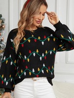 Pull de Noël européen et américain pour femme, best-seller de la mode, col rond doux, tricot ample de Noël