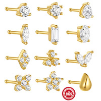 Nouveaux bijoux créatifs populaires en argent sterling S925 brillant pour piercing de cartilage d'oreille, anneaux de nez et clous d'oreilles en Europe et en Amérique