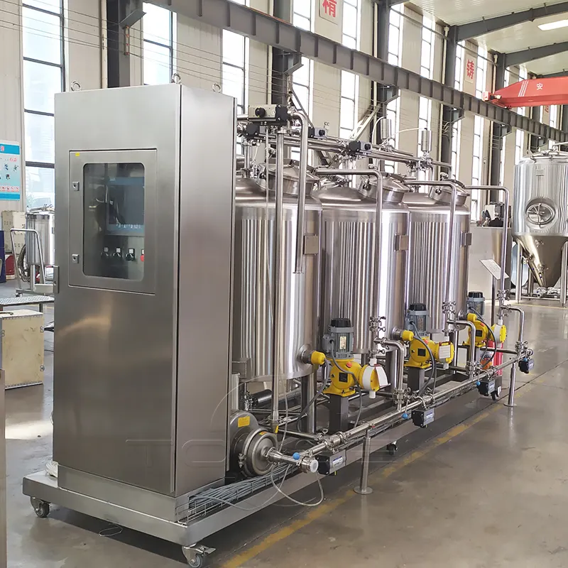 Sistema de limpieza CIP de 1500L para equipos de cervecería, calefacción eléctrica, gran capacidad para limpiar la suciedad de forma rápida y completa