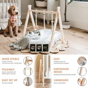 Structure de jeu pliable en bois 6 en 1 pour enfants, équipement éducatif Montessori pour le développement physique des enfants - Product Image 4