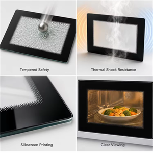 Porte de <span class=keywords><strong>four</strong></span> en verre trempé résistant aux hautes températures, fenêtre en verre pour appareils électroménagers avec sérigraphie noire personnalisée pour fours à pizza - Product Image 4