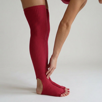 Chaussettes de yoga personnalisées avec logo pour femmes, à bout ouvert, à talon ouvert, respirantes, antibactériennes, coupe ample, OEM