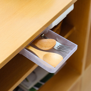 Office Organizer <b>Drawer</b> <b>Box</b> Rectangle White Transparent Gray Multi-purpose No-drill <b>Storage</b> For Desk Student Stationery - Product Image 2