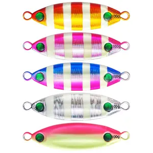 KM 60g 80g 100g 120g Metal Fishing Lure Slow Pitch Luminous Glow Vertical Spanish Mackerel Jigging Lures