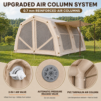 Tenda Coody 17.2 Familia Pro Air Warna Beige Harga Terbaik Tenda Kemah Mewah untuk 5-8 Orang Keluarga, Tenda Inflatable Berbahan Katun Model Tunnel