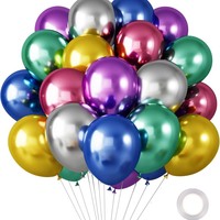 Ensemble de 30 ballons en latex chromé brillant en forme de poisson, blanc, rose, bleu, ballon à l'hélium, décoration de mariage, fête d'anniversaire pour adultes, fête prénatale