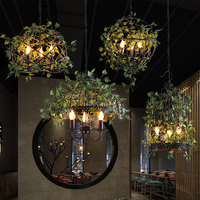 Lampe suspendue vintage en herbe synthétique, luminaires décoratifs personnalisés pour intérieur, bar, restaurant