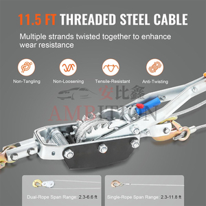 เครื่องดึงสายเคเบิลแบบมือหมุนเกรดอุตสาหกรรม พร้อมด้ามจับหนาพิเศษ  พร้อมเบรกมือ  รองรับการปรับแต่งตามความต้องการ  รองรับ OEM ODM  ด้ามจับพ<span class=keywords><strong>ลา</strong></span>สติก - Product Image 3