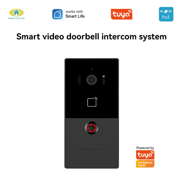 2026 New Tuya POE&WIFI Intercom Outdoor  Unit H1 Smart Home Video Doorbell with Tuya Smart Screen Panel SIP Local Network